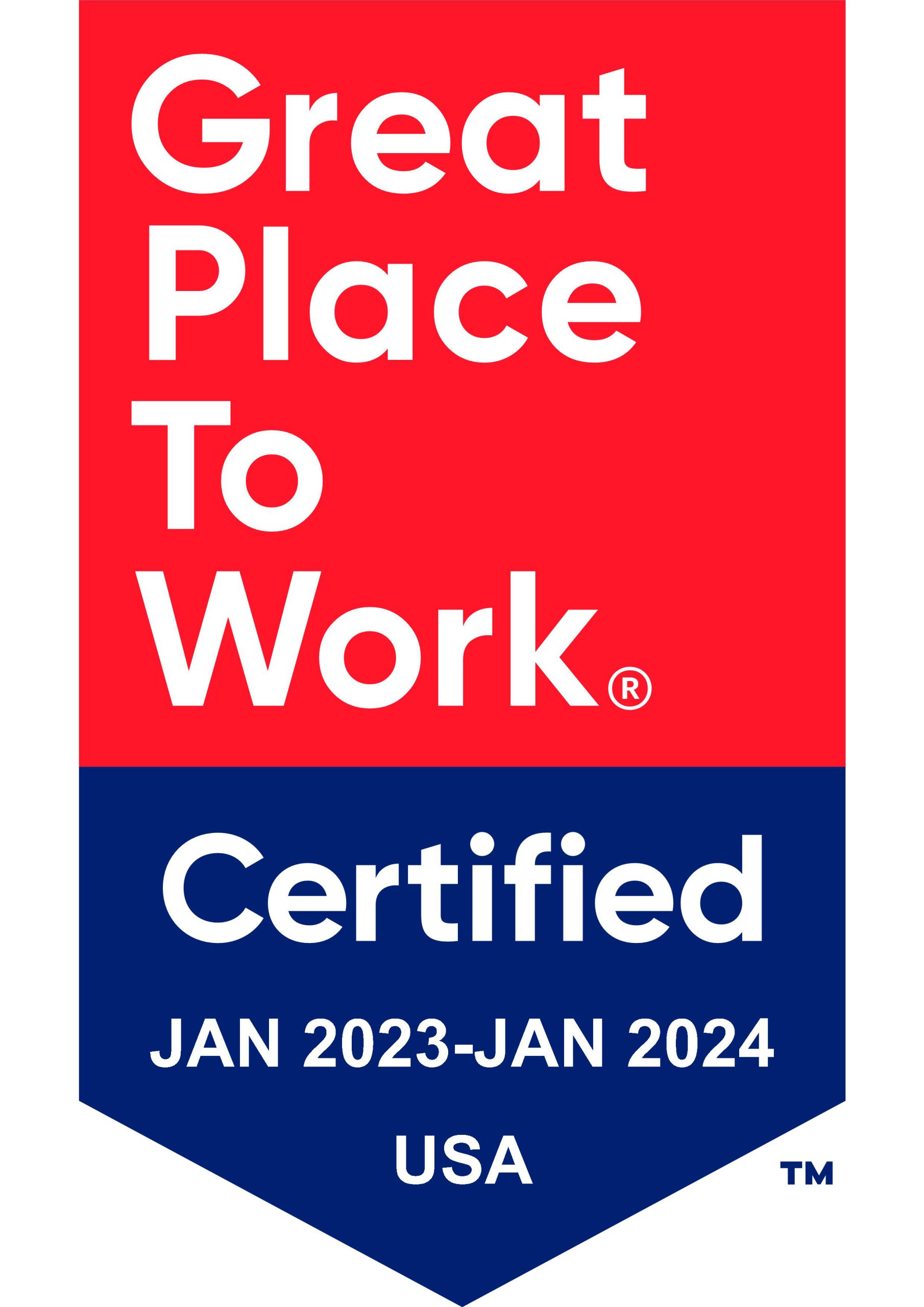 Best Place to Work Certified 2023-2024